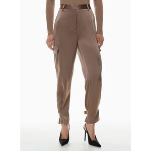 Aritzia Babaton Refined Satin Taupe Cargo Pants Sz 4 Old Money, Luxury